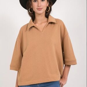 Movint Skylar Pullover Collared Short Sleeve Top